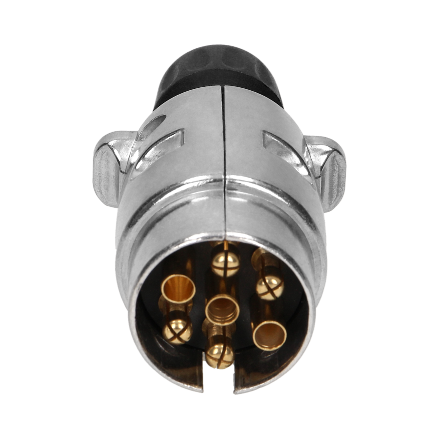 Wtyczka przyczepy, aluminiowa 7 pinów, 12/24V