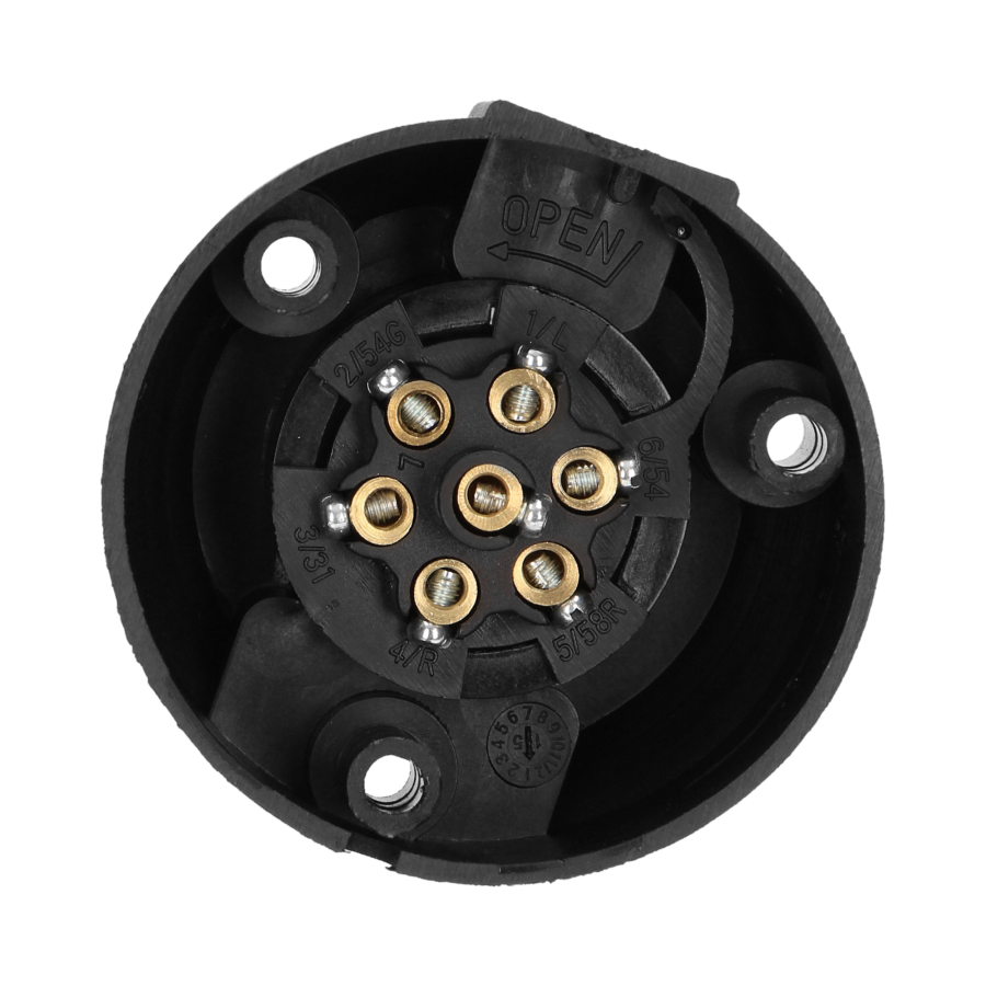 Pin trailer socket, plastic