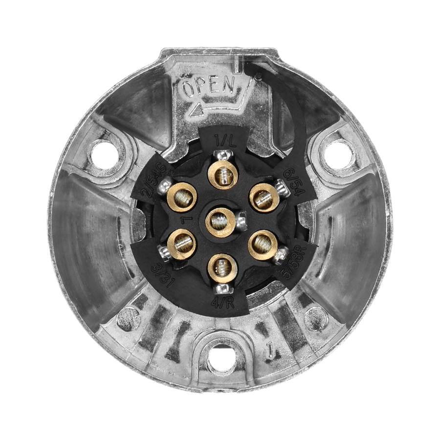 Pin trailer socket, aluminium