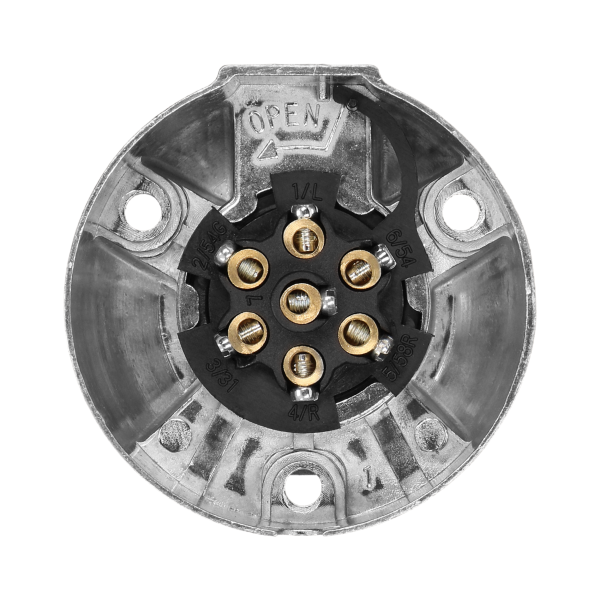 Pin trailer socket, aluminium