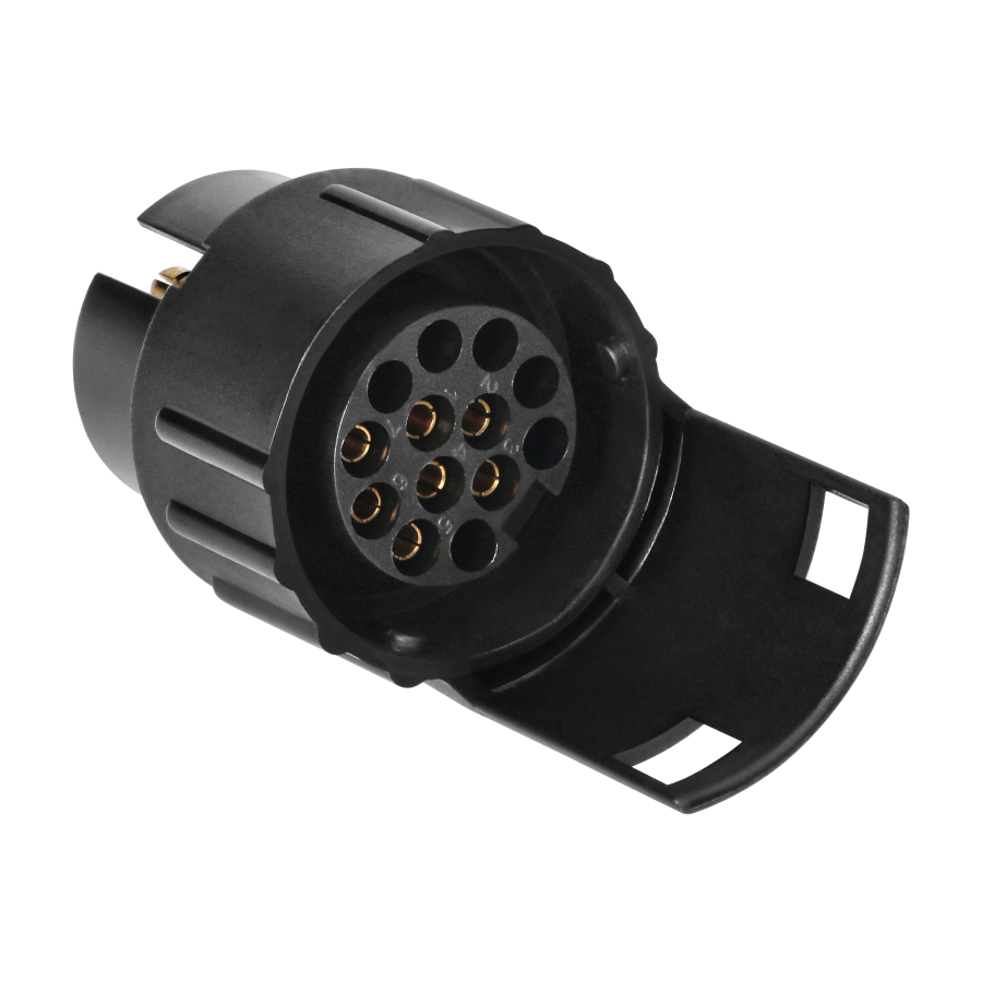 7-pin to 13-pin trailer socket adapter, plastic, 12/24V
