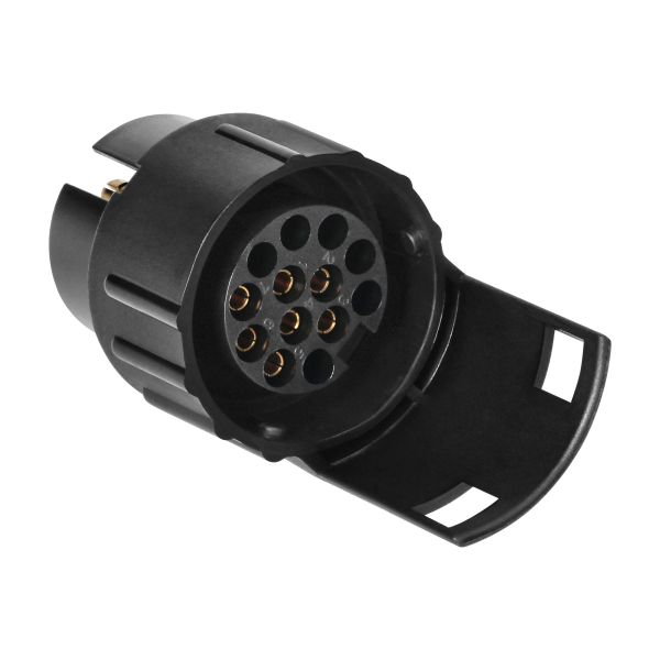 Adapter gniazda przyczepy 7/13-pinowy, tworzywo, 12/24V
