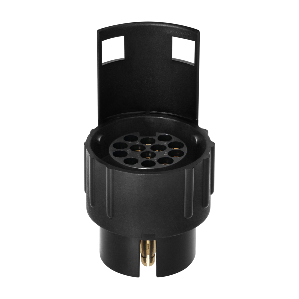 7-pin to 13-pin trailer socket adapter, plastic, 12/24V