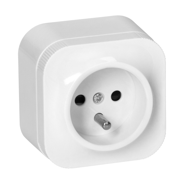Surface-mounted single socket ToDo 2P+Z  IP20, white Surface-mounted single socket ToDo 2P+Z  IP20, white
