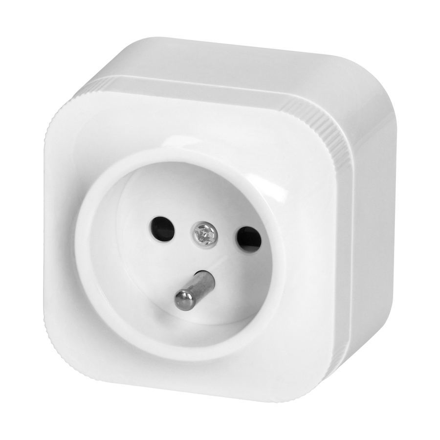 Surface-mounted single socket ToDo 2P+Z  IP20, white, 10pcs