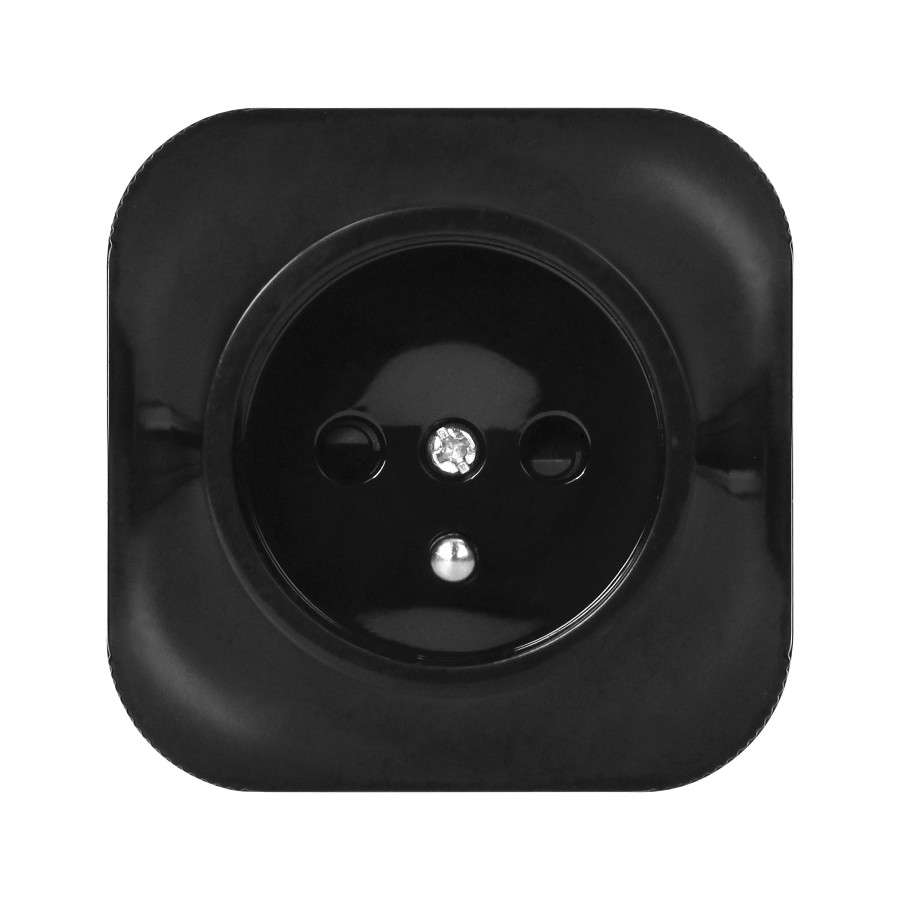 Surface-mounted single socket ToDo 2P+Z  IP20, black