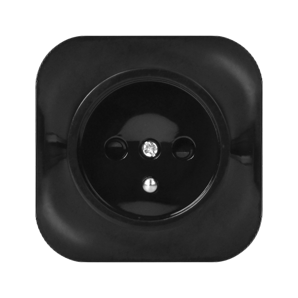 Surface-mounted single socket ToDo 2P+Z  IP20, black, 10pcs Surface-mounted single socket ToDo 2P+Z  IP20, black, 10pcs