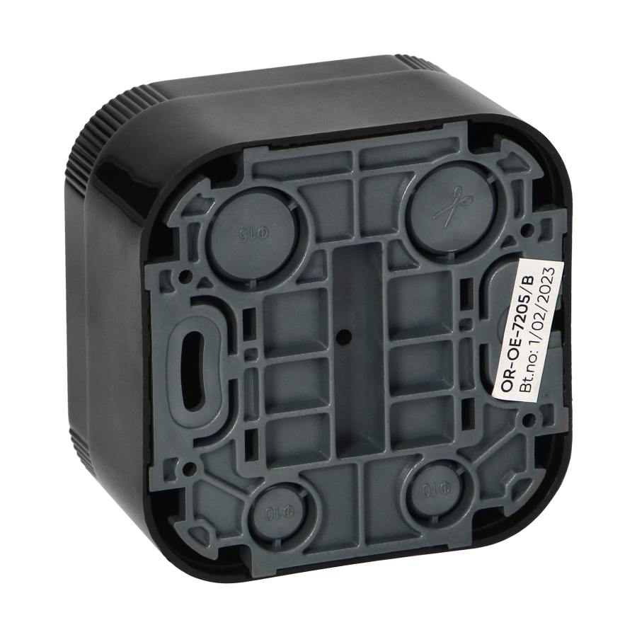 Surface-mounted single socket ToDo 2P+Z  IP20, black, 10pcs