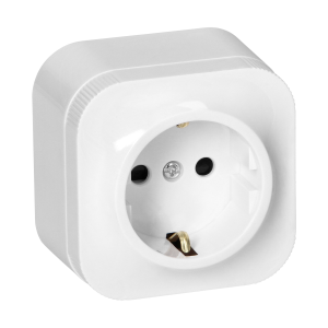 Surface-moutned single socket  ToDo 2P+Z Schuko IP20, white, 10pcs