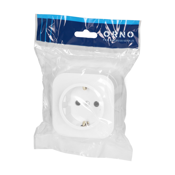 Surface-moutned single socket  ToDo 2P+Z Schuko IP20, white, 10pcs