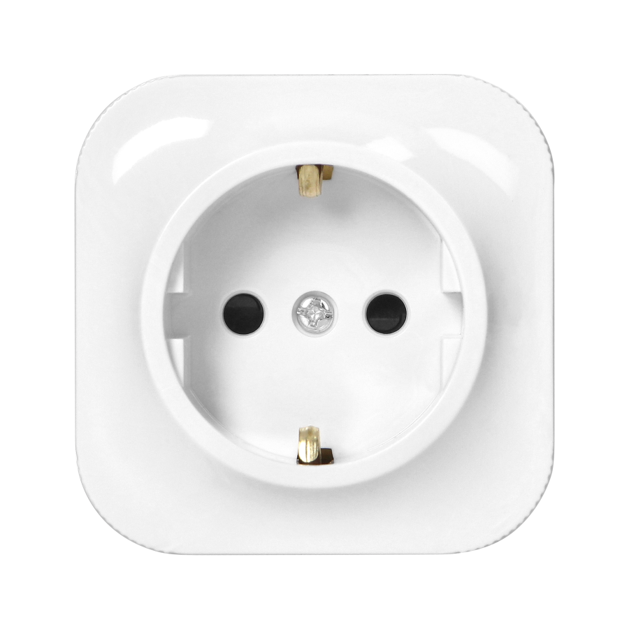Surface-moutned single socket  ToDo 2P+Z Schuko IP20, white, 10pcs