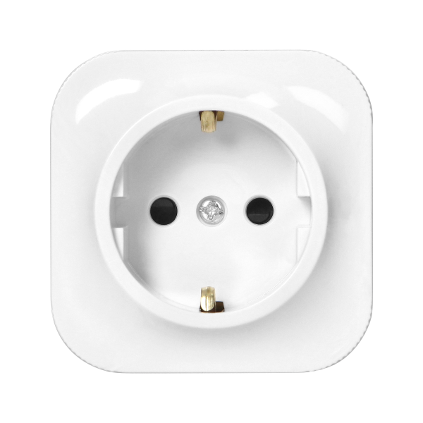 Surface-moutned single socket  ToDo 2P+Z Schuko IP20, white, 10pcs