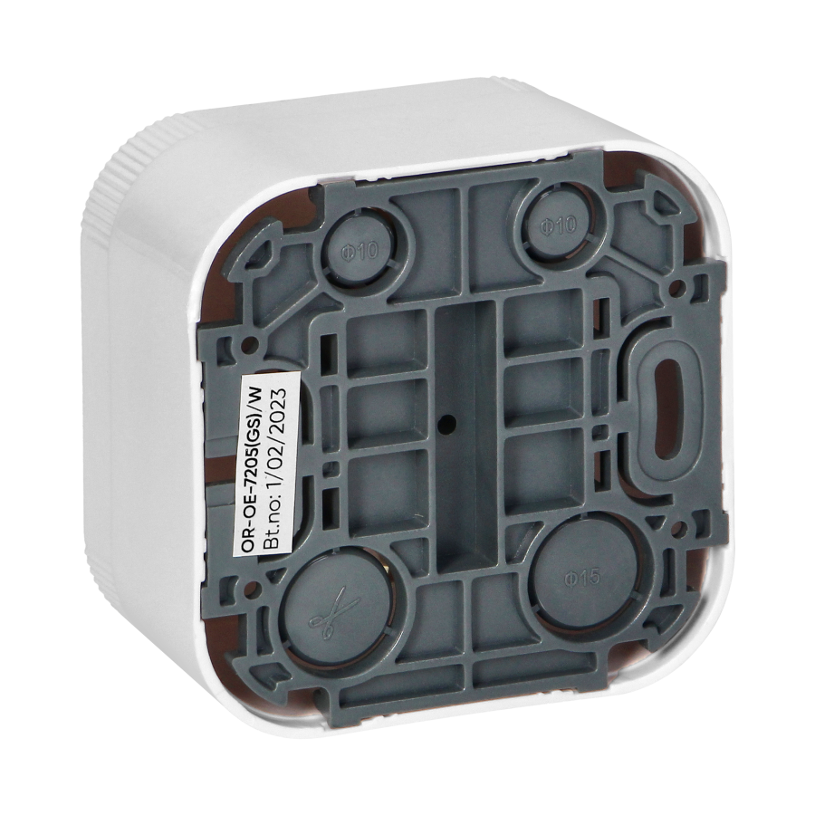 Surface-moutned single socket  ToDo 2P+Z Schuko IP20, white, 10pcs