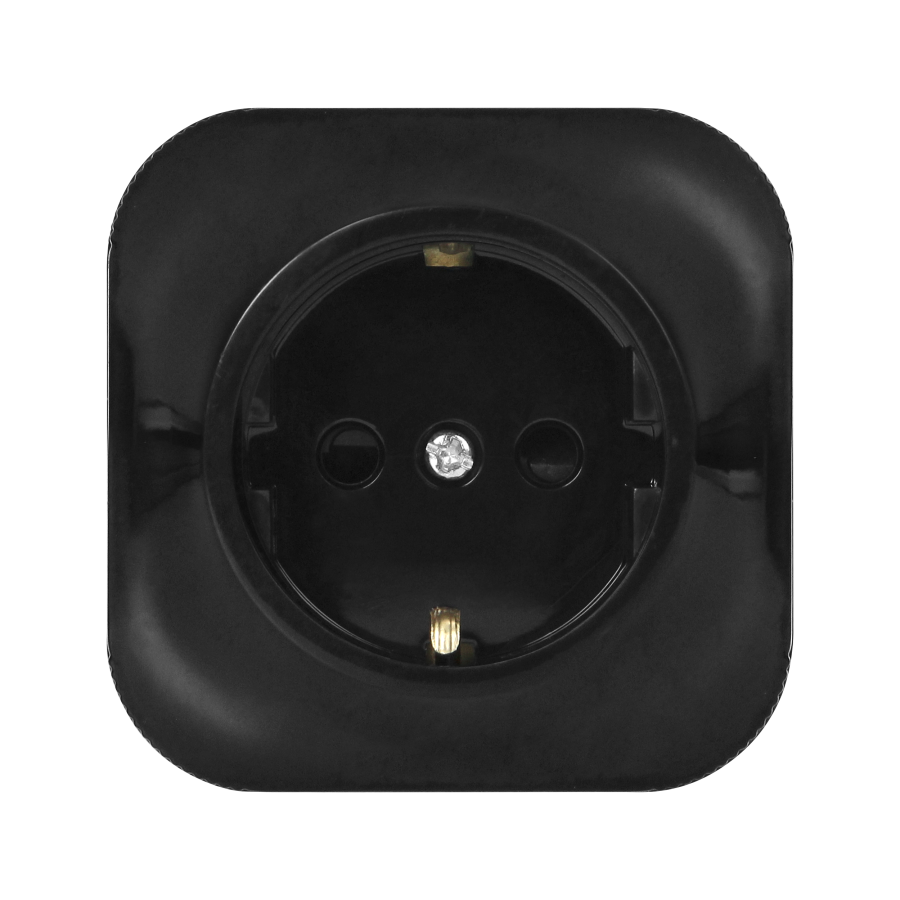 Surface-moutned single socket  ToDo 2P+Z Schuko IP20, black, 10pcs