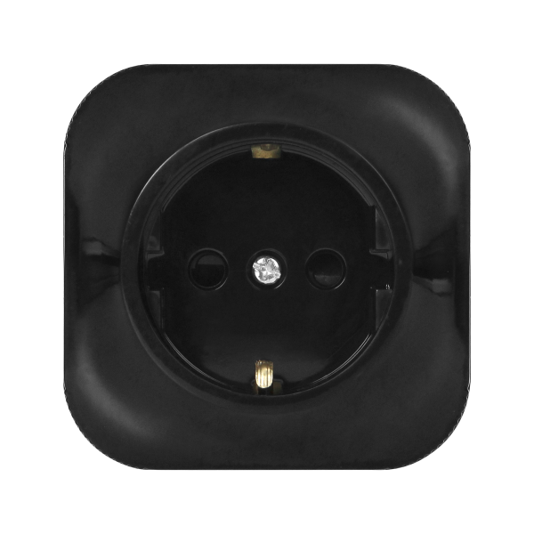 Surface-moutned single socket  ToDo 2P+Z Schuko IP20, black, 10pcs Surface-moutned single socket  ToDo 2P+Z Schuko IP20, black, 10pcs