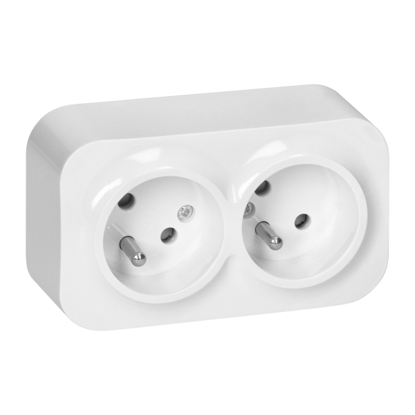 ToDo Double socket 2x2P+E, 16A/230VAC, IP20, White, 10 pcs. ToDo Double socket 2x2P+E, 16A/230VAC, IP20, White, 10 pcs.