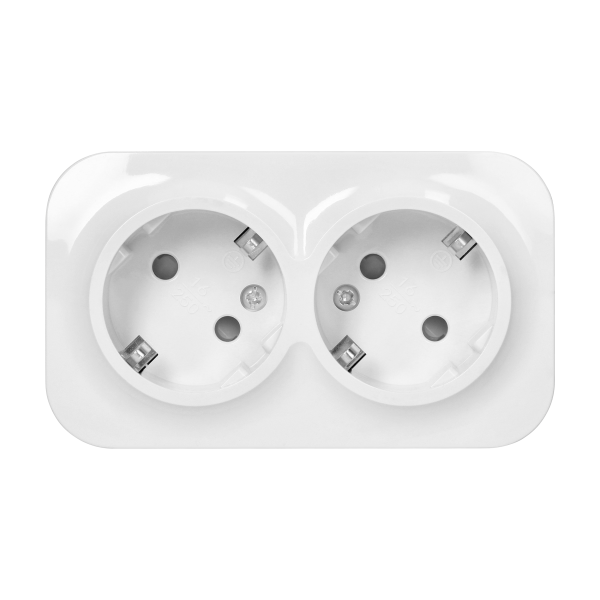 ToDo Double socket 2x2P+E, Schuko 16A/230VAC, IP20, White ToDo Double socket 2x2P+E, Schuko 16A/230VAC, IP20, White