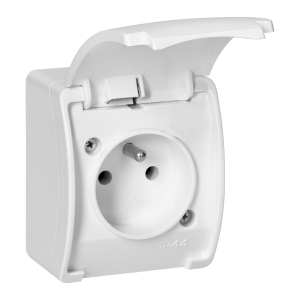 Single socket 2P+E AQUATIC IP44 white