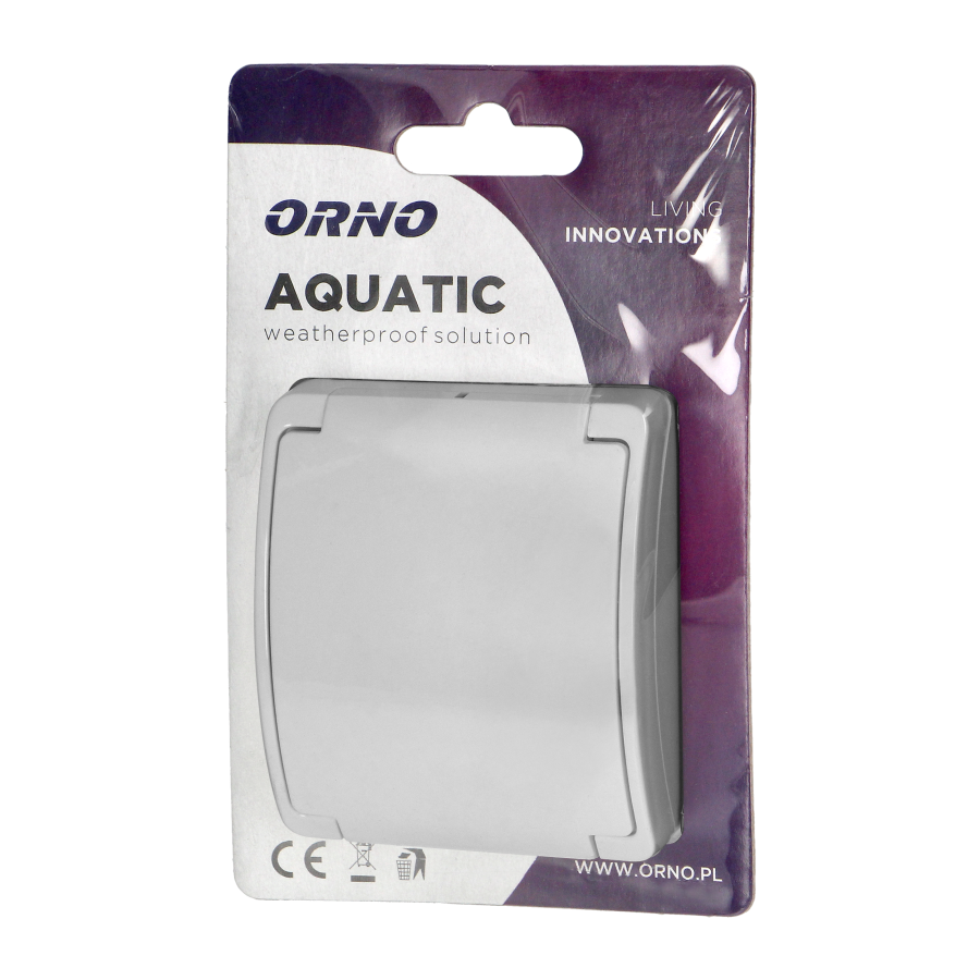 Single socket 2P+E AQUATIC IP44 white