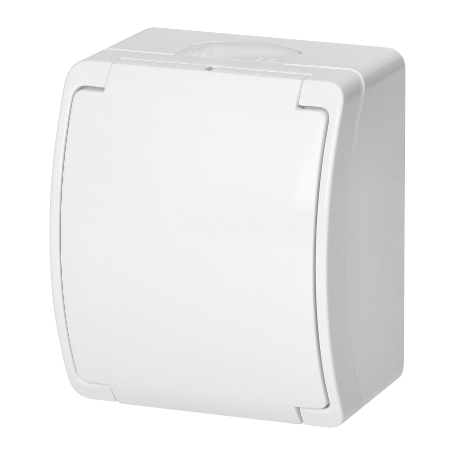 Single socket 2P+E AQUATIC IP44 white