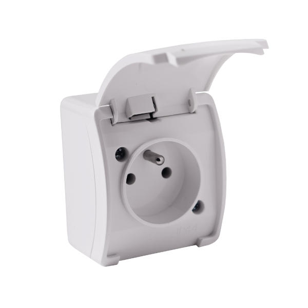 Single socket 2P+E AQUATIC IP44 white, 10 pcs. Single socket 2P+E AQUATIC IP44 white, 10 pcs.