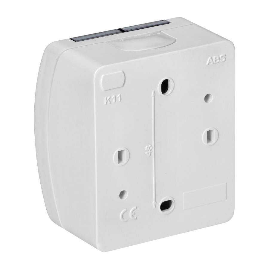 Single socket 2P+E AQUATIC IP44 white+smoky cove