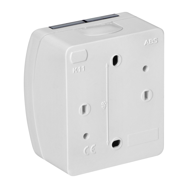 Single socket 2P+E AQUATIC IP44 white+smoky cove