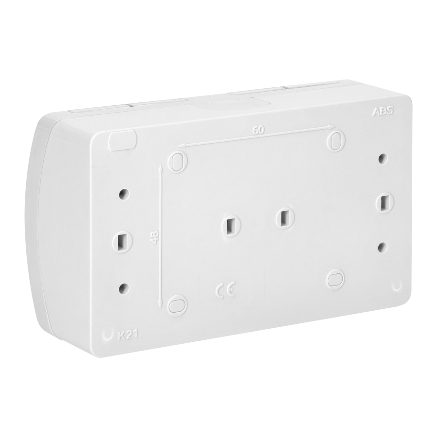 Double socket 2x2P+E AQUATIC IP44 white
