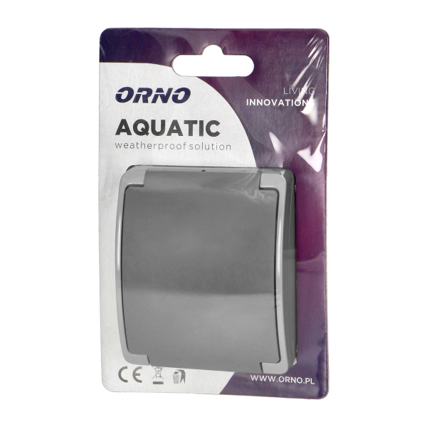 Single socket 2P+E Schuko AQUATIC IP44 grey Single socket 2P+E Schuko AQUATIC IP44 grey