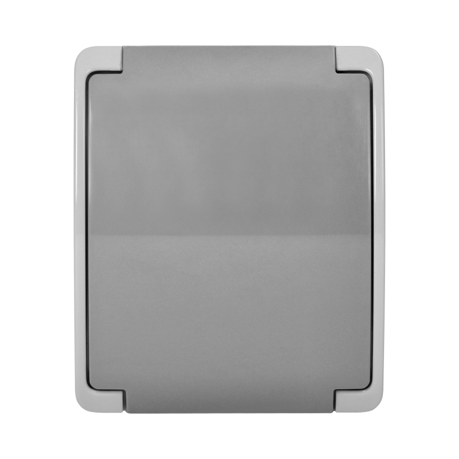 Gniazdo pojedyncze 2P+Z Schuko AQUATIC, IP44, szaro-grafitowe