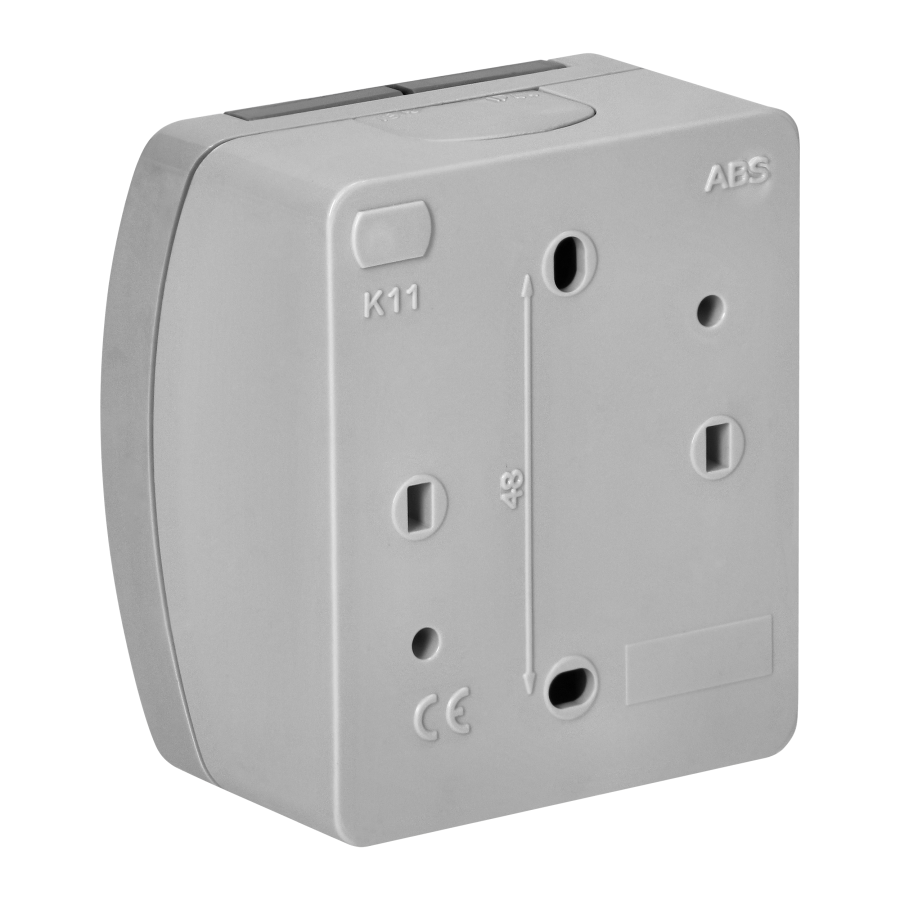 Single socket 2P+E Schuko AQUATIC IP44 grey