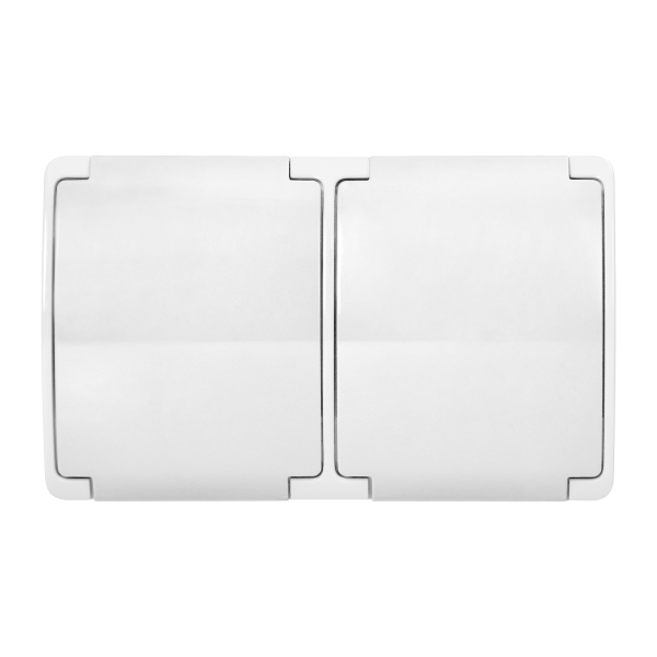 Gniazdo podwójne 2x2P+Z Schuko AQUATIC, IP44, biały
