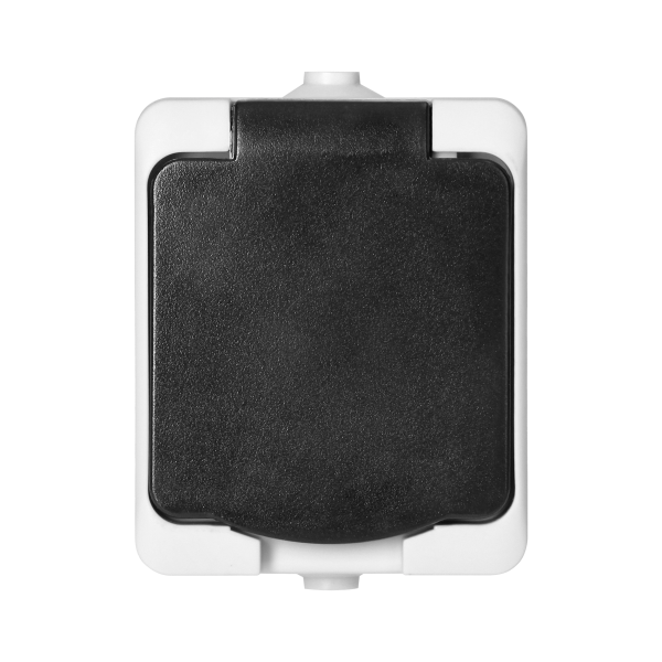 AQUATIC MINI IP54 Single socket 2P+E, white/black AQUATIC MINI IP54 Single socket 2P+E, white/black