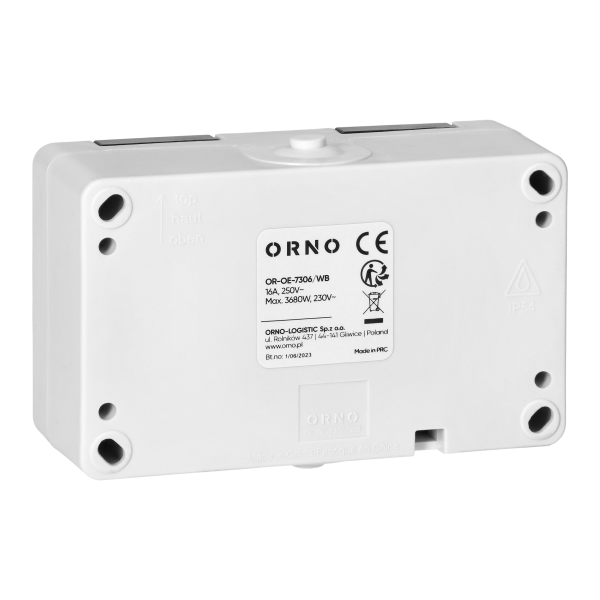 AQUATIC MINI IP54 Double socket 2x2P+E, white/black AQUATIC MINI IP54 Double socket 2x2P+E, white/black