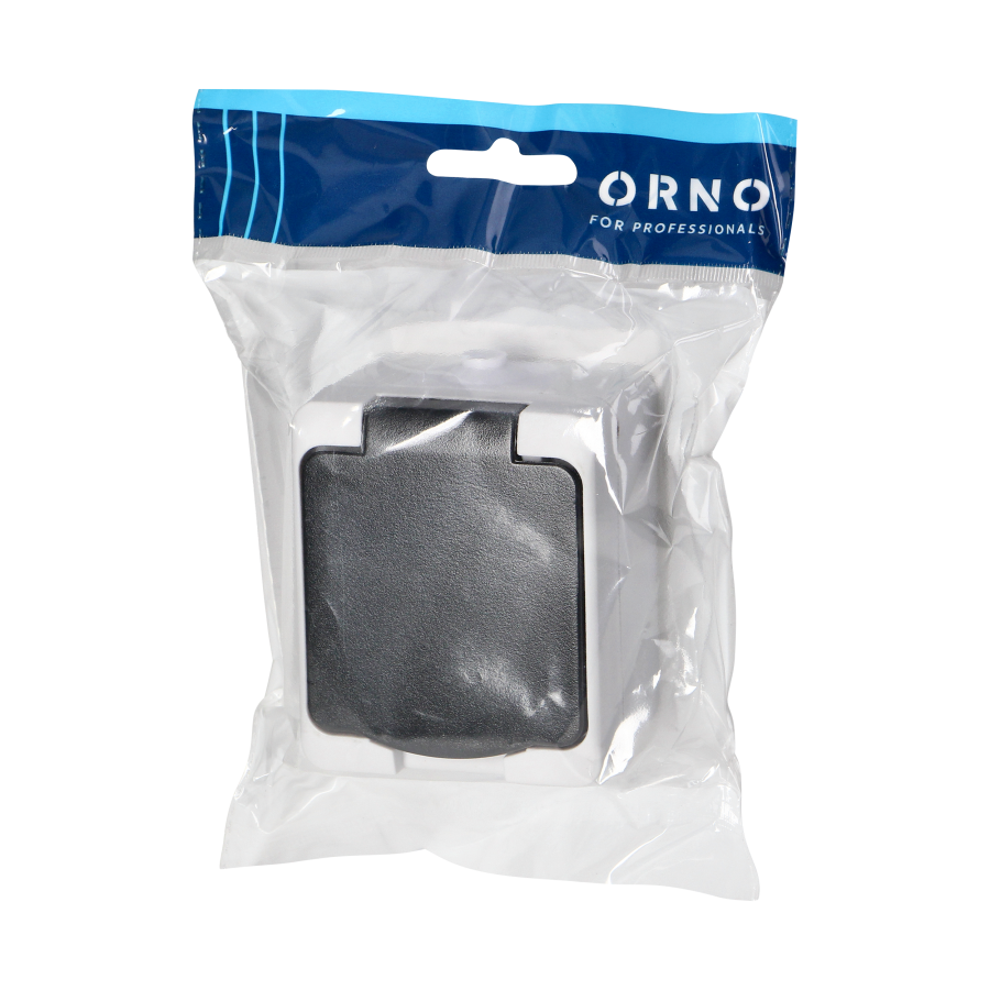 Gniazdo pojedyńcze 2P+Z Schuko AQUATIC MINI IP 54 biało-czarne