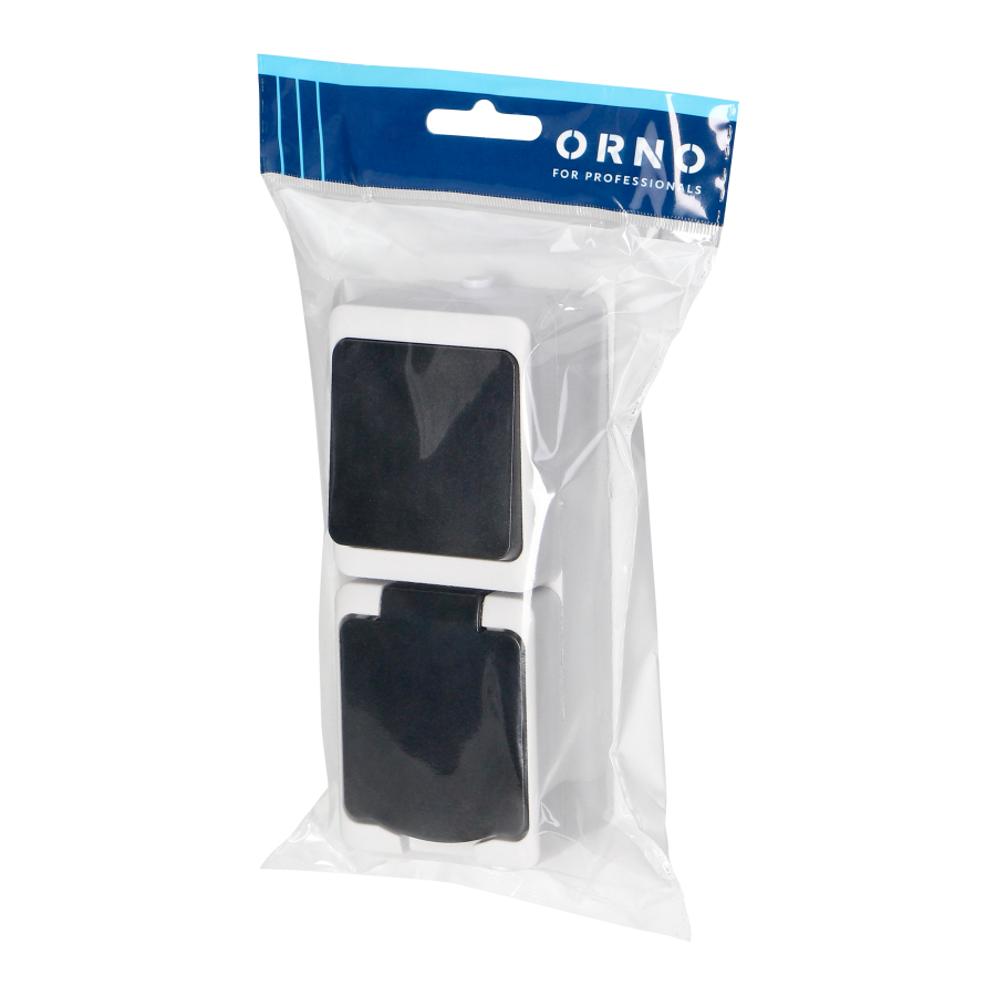 AQUATIC MINI IP54 Switch + Socket 2P+E (Schuko), white/black