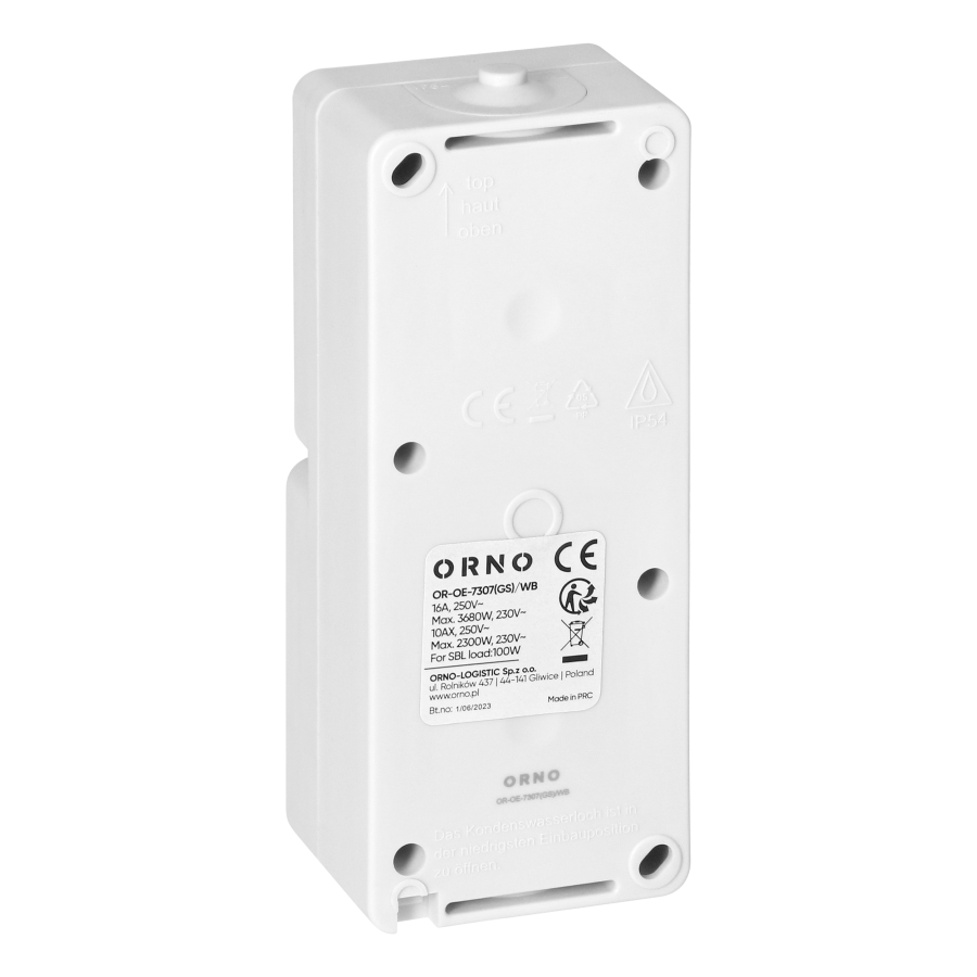 AQUATIC MINI IP54 Switch + Socket 2P+E (Schuko), white/black