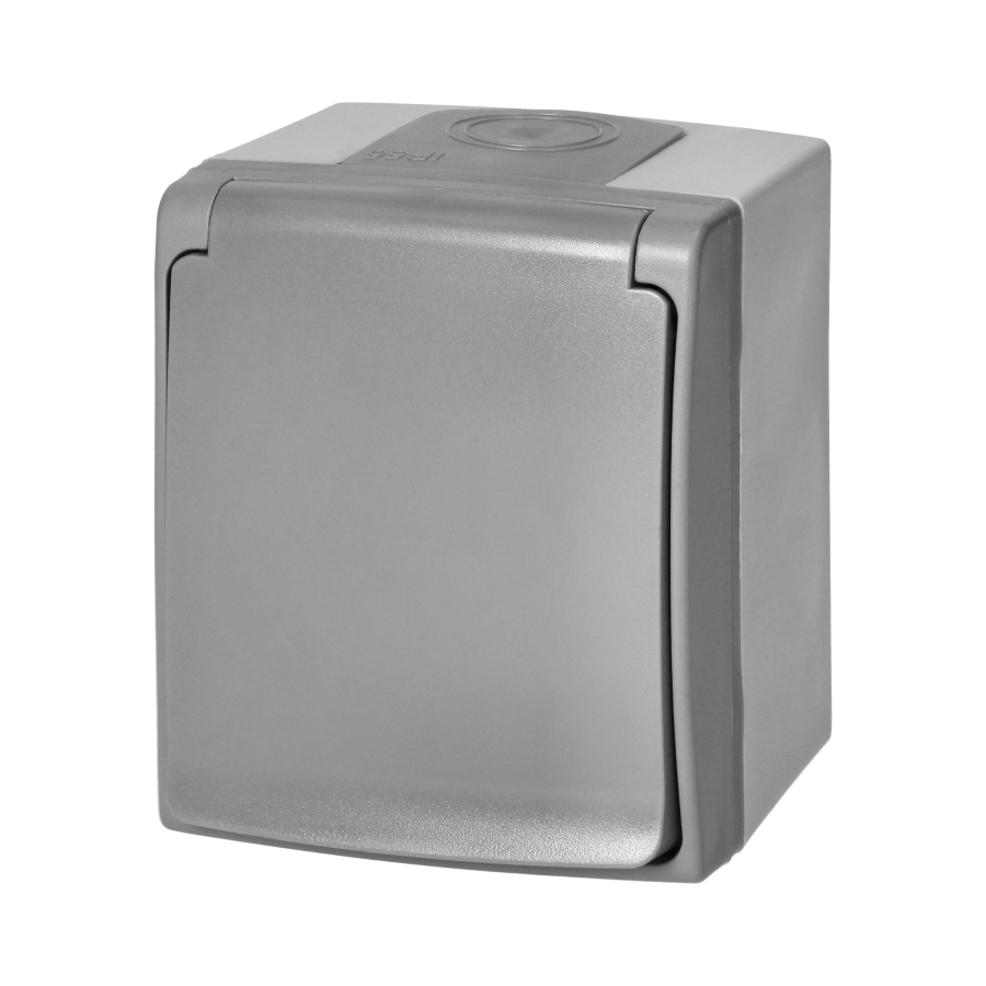 AQUATIC PRO IP 55 Single socket 2P+E, grey/graphite