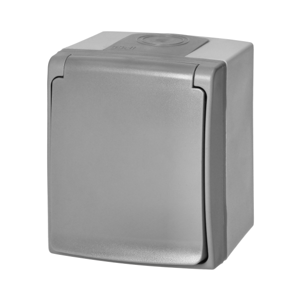 AQUATIC PRO IP 55 Single socket 2P+E, grey/graphite