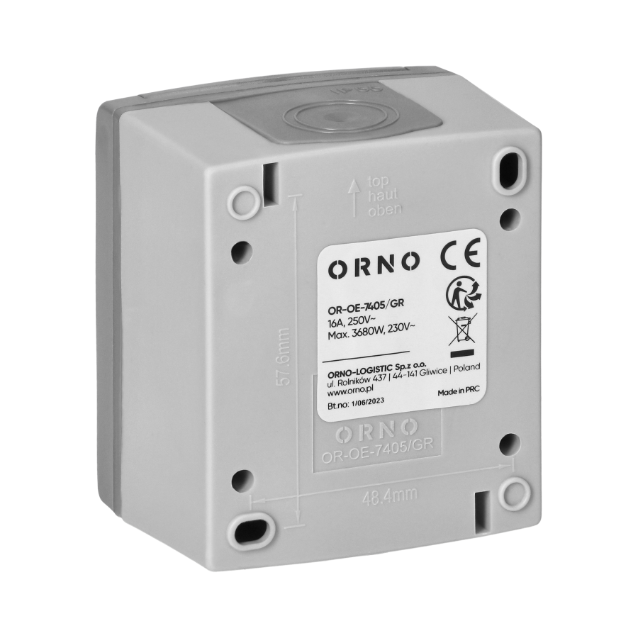 AQUATIC PRO IP 55 Single socket 2P+E, grey/graphite