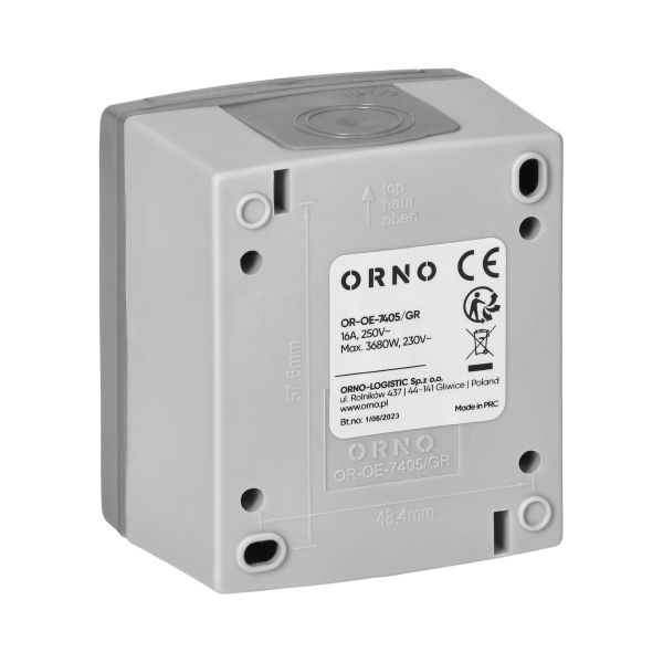 AQUATIC PRO IP 55 Single socket 2P+E, grey/graphite