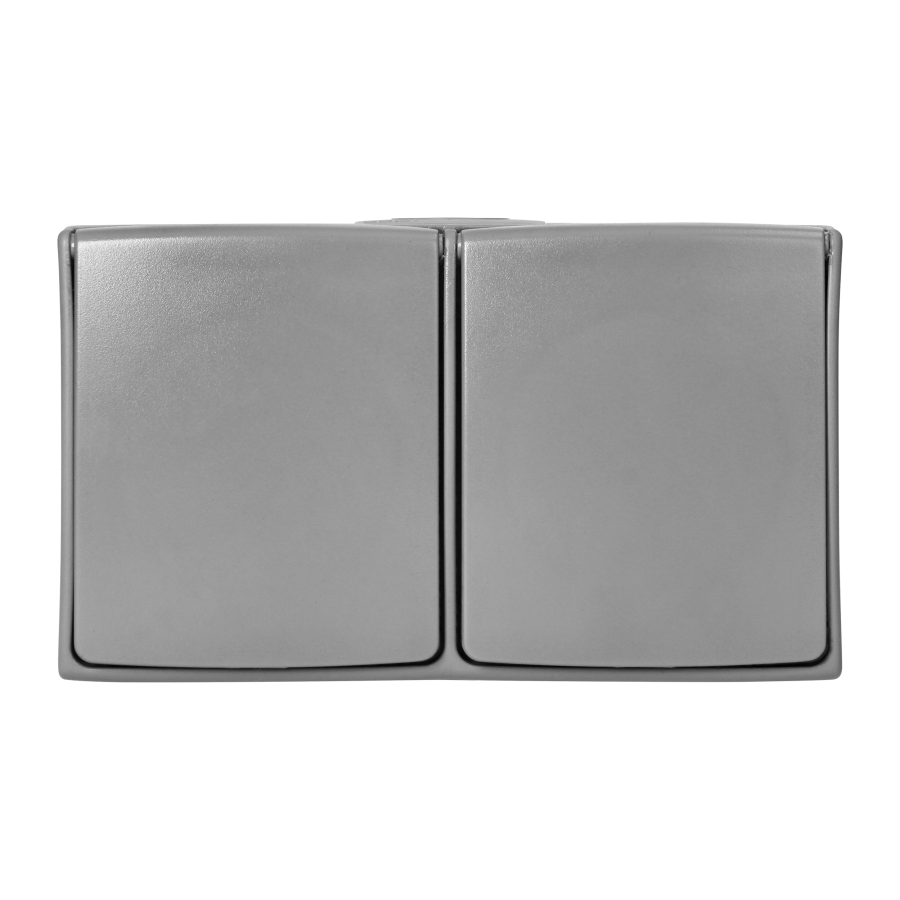 AQUATIC PRO IP 55 Double socket 2x2P+E, grey/graphite