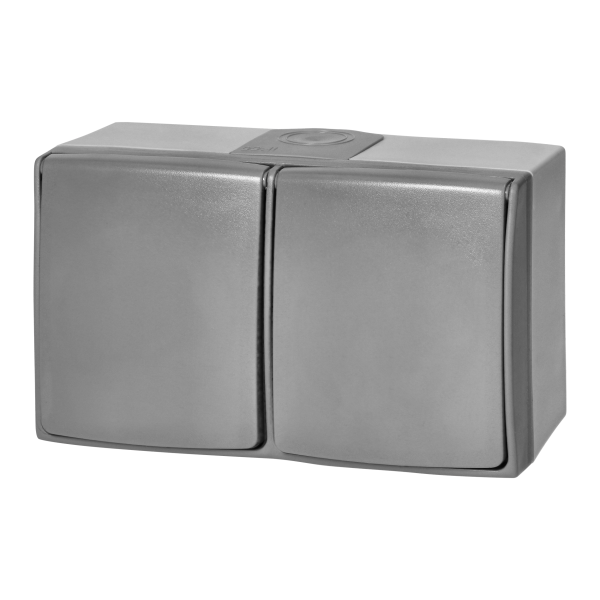 AQUATIC PRO IP 55 Double socket 2x2P+E, grey/graphite AQUATIC PRO IP 55 Double socket 2x2P+E, grey/graphite