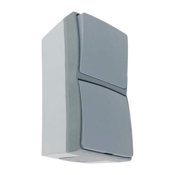 AQUATIC PRO IP55 Vertical Switch + Socket 2P+E, grey/graphite AQUATIC PRO IP55 Vertical Switch + Socket 2P+E, grey/graphite