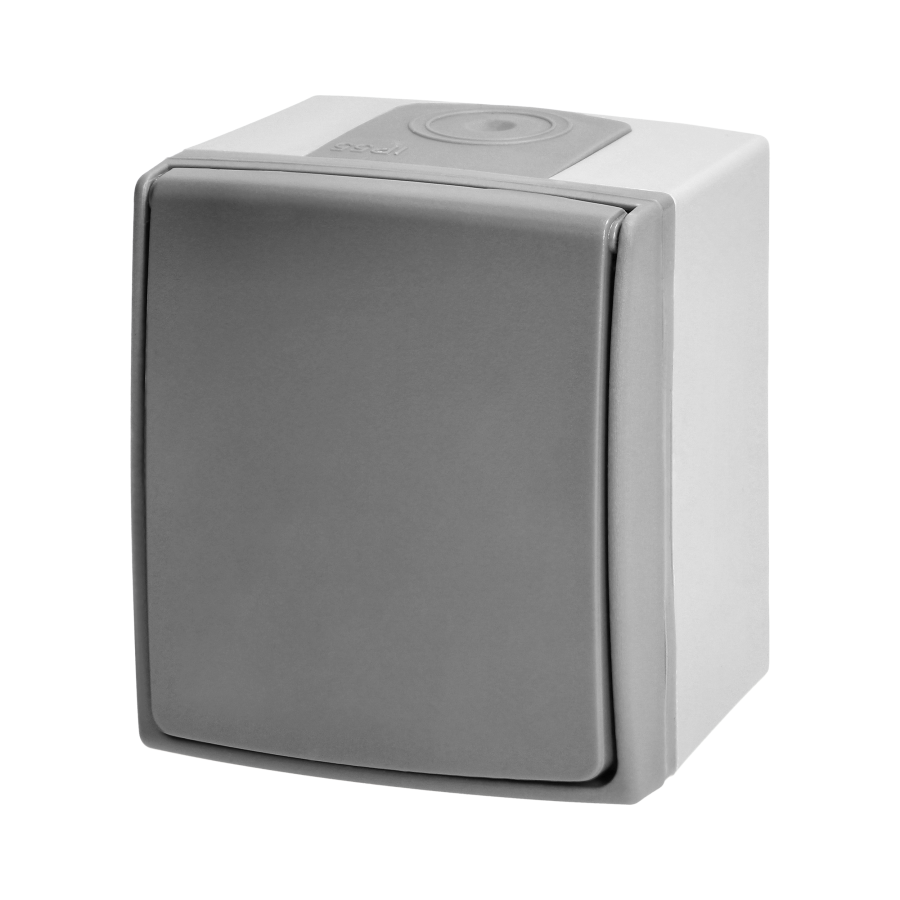 AQUATIC PRO IP 55 Single socket 2P+E (Schuko), grey/graphite