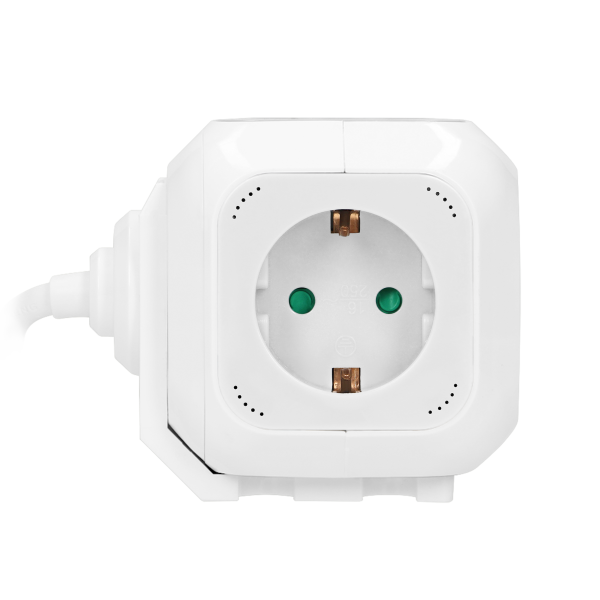 Przedłużacz 4 krotny 2P+Z (Schuko), ładowarka 2xUSB, 1,4m H05VV-F 3x1,5mm2, biały