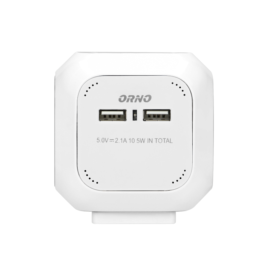 Extension sockets 4 x 2P+E (Schuko), 2xUSB chargers, 1.4m H05VV-F 3x1mm2, white