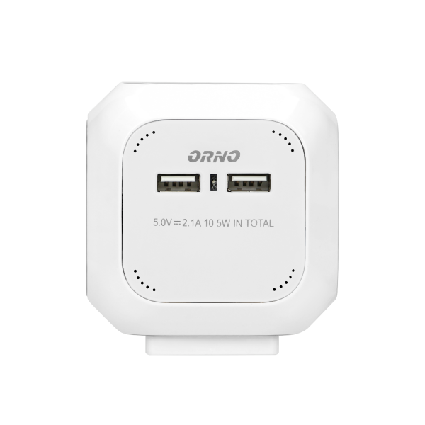 Przedłużacz 4 krotny 2P+Z (Schuko), ładowarka 2xUSB, 1,4m H05VV-F 3x1,5mm2, biały