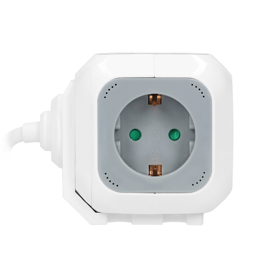 Extension sockets, 2 x USB, 4 x schuko sockets, 1.4 m cable