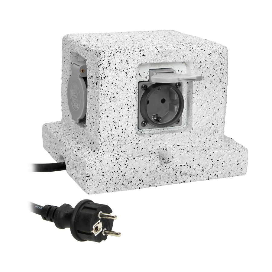 Gniazdo ogrodowe SŁUPEK, 4x2P+Z (schuko), kabel gumowy H07RN-F 3x1,5mm², 3m